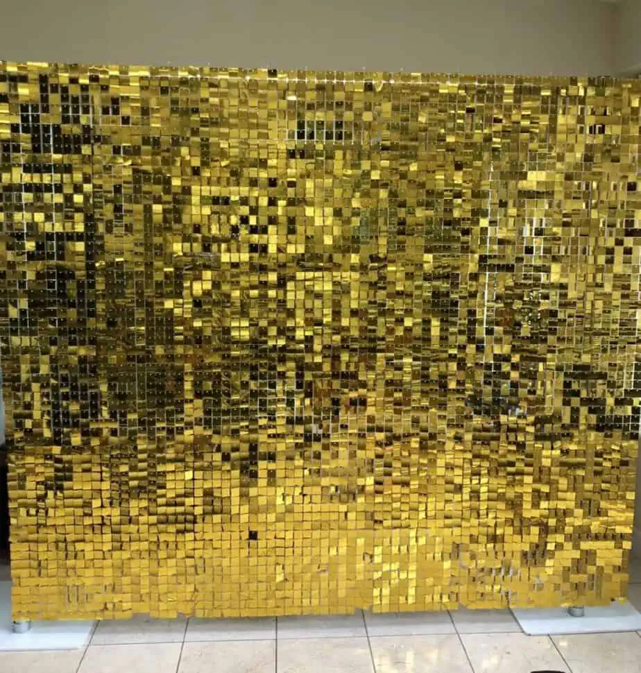 Glitter gold wall backdrop in Cornwall