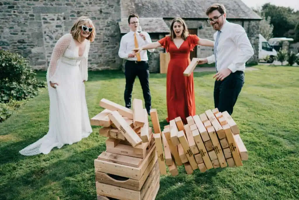 Jenga Toppled Over By Bride