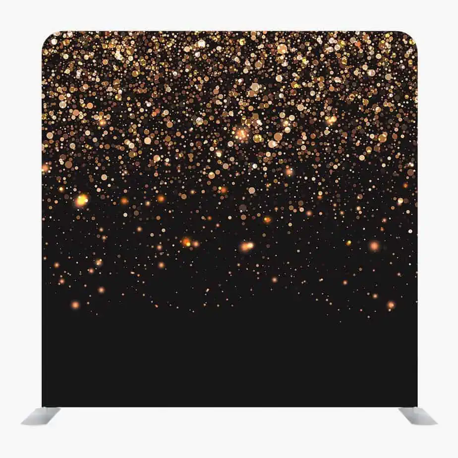 Glitter Gold & Black Backdrop Photo Booth Cornwall